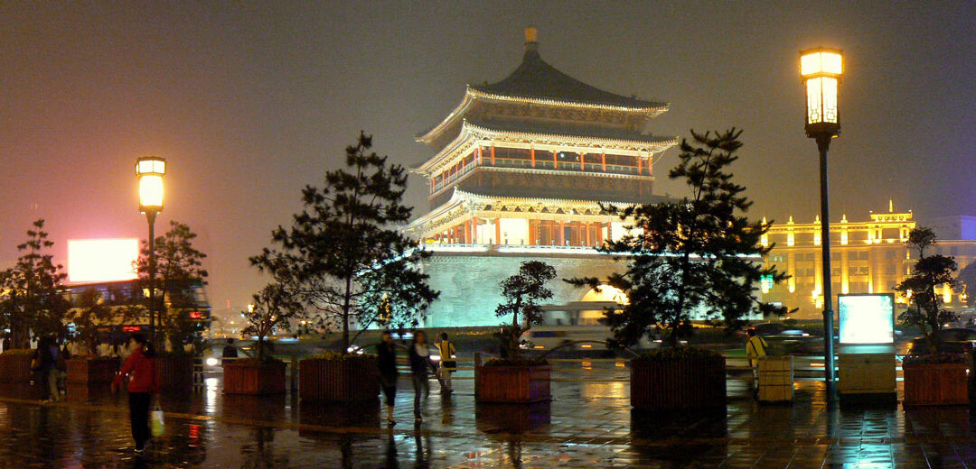 Salir de noche en Xian, China