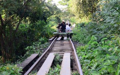 El tren de bambú de Camboya